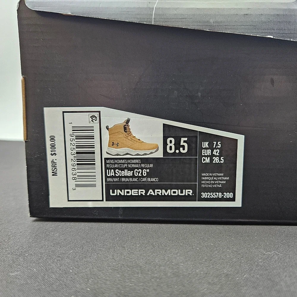 Under Armour Stellar G2 6 Tactical Boots Mens 8.5 Coyote Brown 3025578-200